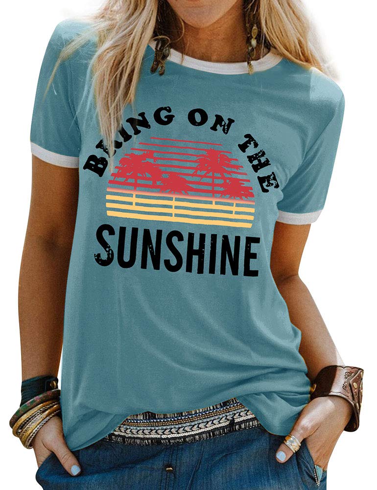 Nlife Bring On The Sunshine Graphic Short Sleeves Tees Blouses for Women Tops Sweaters for Women - Image 1